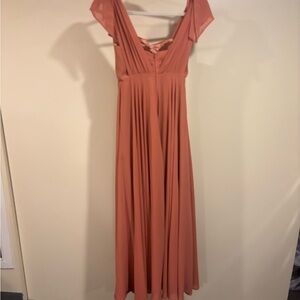 Elegant Coral Maxi Dress